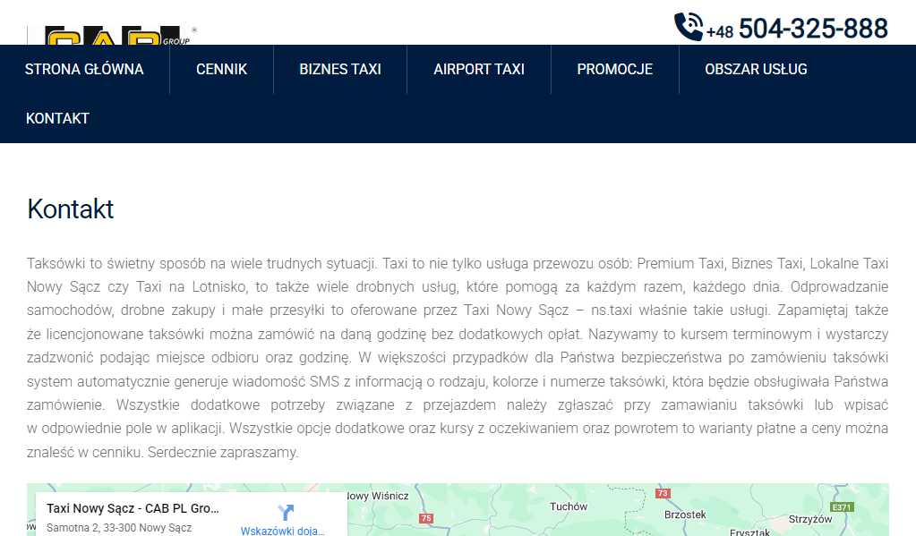 Taxi Nowy Sącz - CAB PL Group TAXI | ns.taxi
